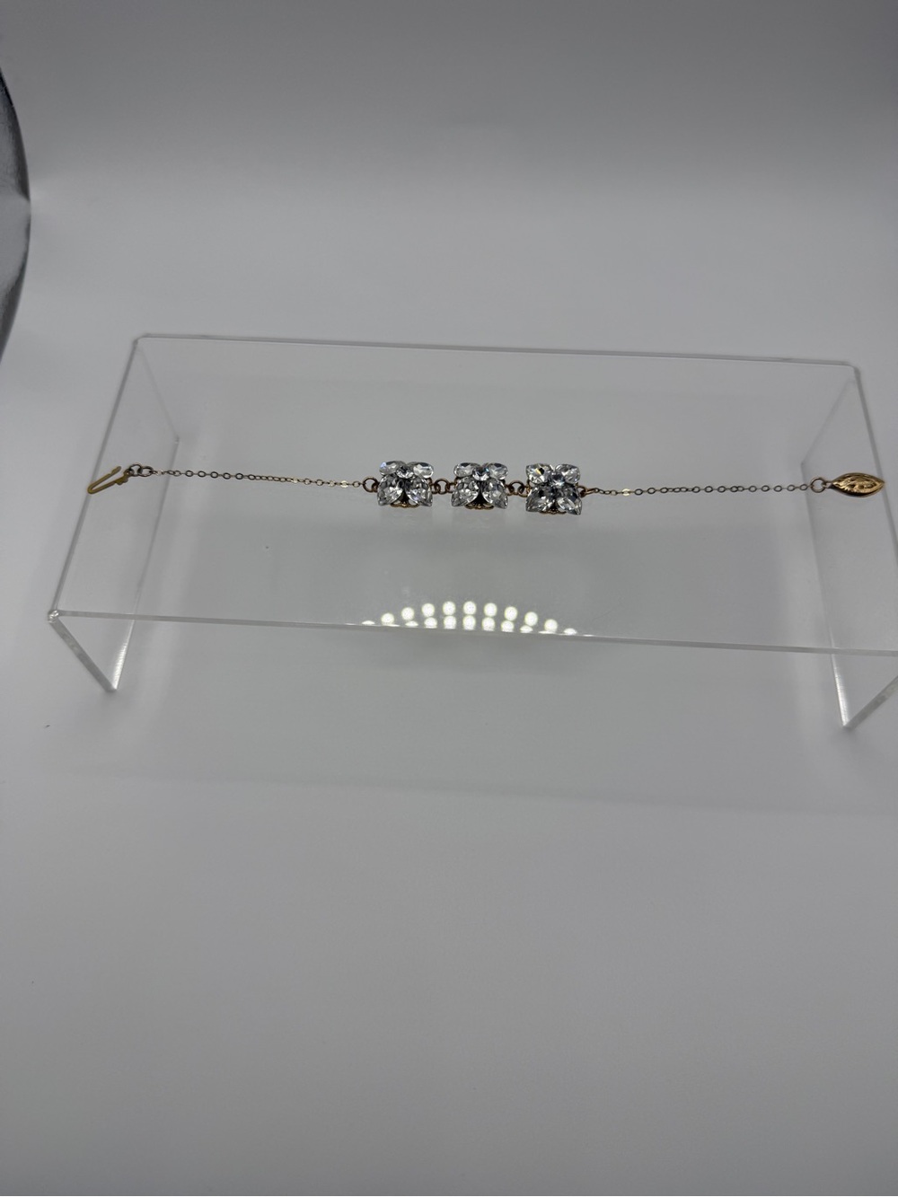 Delicate Gold Chain Bracelet with Clear Crystal Clusters SWAROVSKI